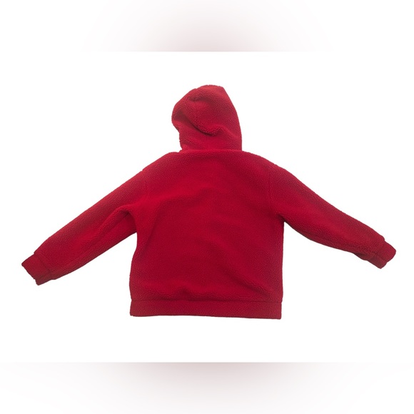 Women M Fabletics Lotta Full Zip Hoodie Sherpa Teddy Fleece Red Jacket Coat - Picture 10 of 10